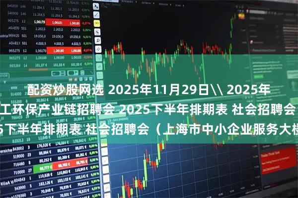 配资炒股网选 2025年11月29日\ 2025年12月20日 上海智能建造化工环保产业链招聘会 2025下半年排期表 社会招聘会（上海市中小企业服务大楼）
